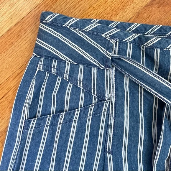 American Eagle Striped Blue Wide-Leg high waisted palazzo Pants 16 - Picture 10 of 11